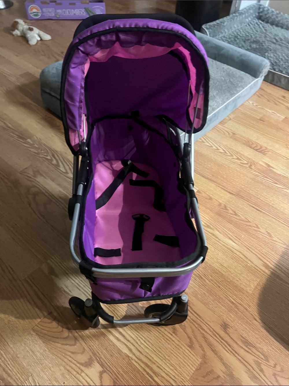 Purple and Pink Doll Stroller can hold a mini doggie or cat - Picture 2 of 4